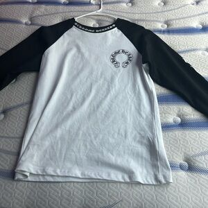 Chrome Hearts Black and White V-Neck Sweater